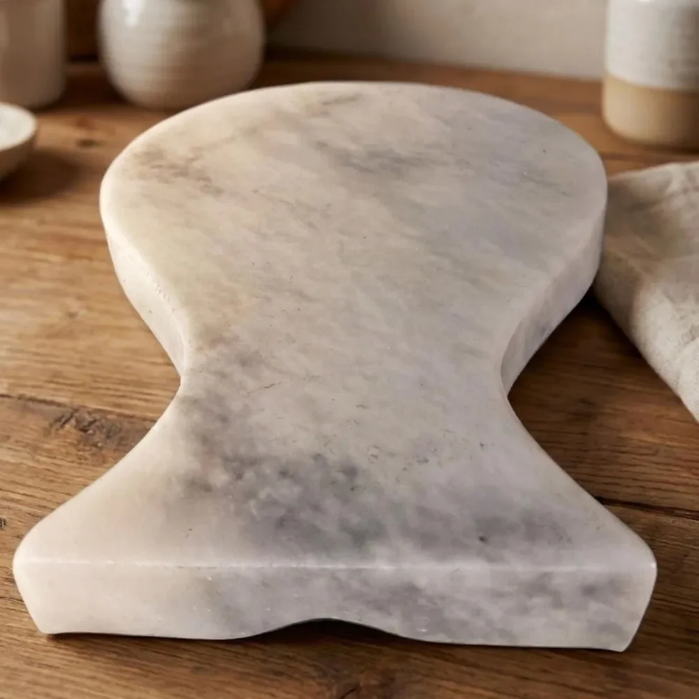 Marble Spoon Rest for stove top, White Stone Spoon holder for kitchen Counter